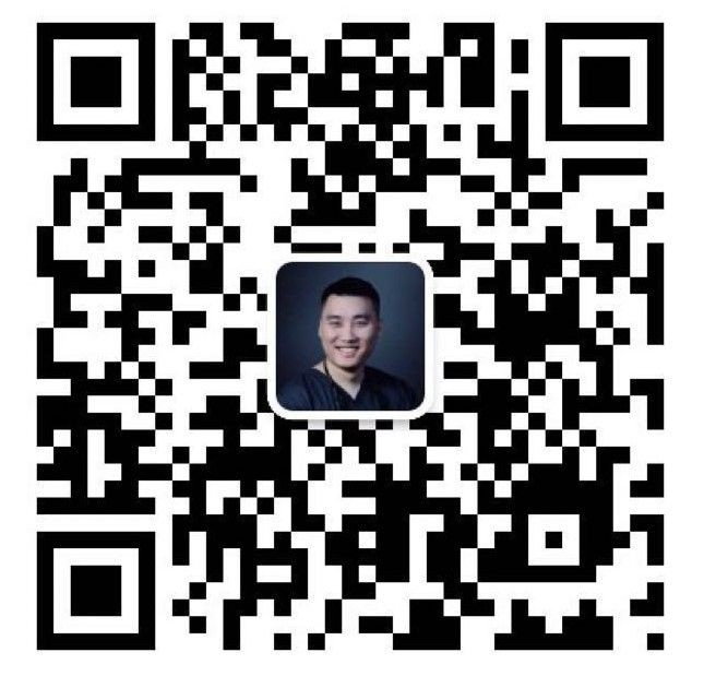 QR code with a small photo of a person in the center.